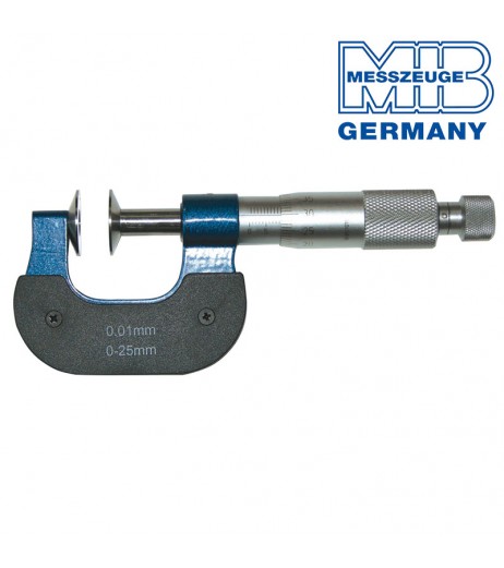 0-25mm Micrometer with 30mm discs and non-rotating spindle MIB 01019135