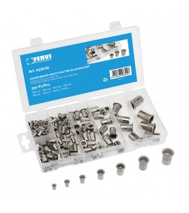 Aluminum nut rivet set 150pcs FERVI 0376/AI