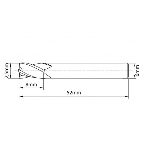 2,5mm 4πτερο Κονδύλι κοβαλτίου - Κοντό TJR 340025000