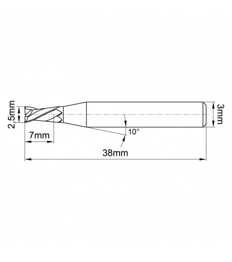 2,5mm 2πτερο Κονδύλι καρβιδίου Maykestag 6245002501