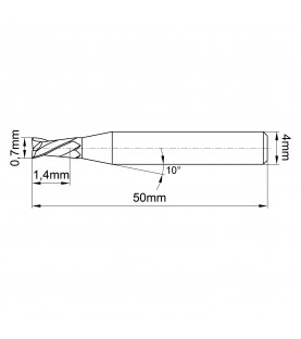 0,7mm 2πτερο Κονδύλι καρβιδίου με επικάλυψη TiAIN ZCC-CT GM-2ES-D0.7 KMG303