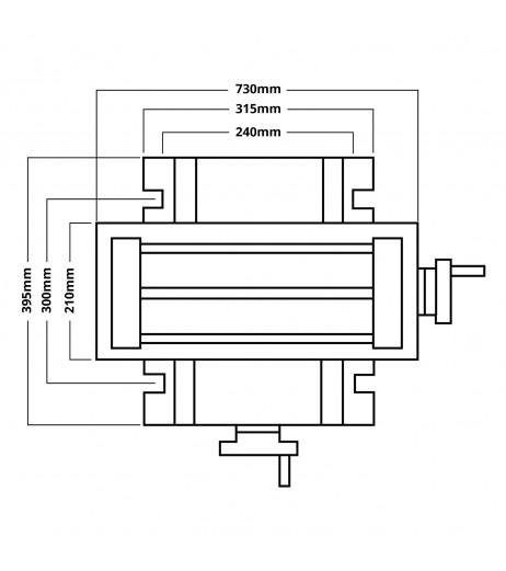 730x210mm Τραπέζι φρέζας με 14mm slot FERVI T013