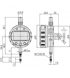 0-12,7mm (0.01/0.001mm) Ψηφιακό ρολόι ID-C MITUTOYO 543-300B-10