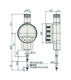 0-12,7mm (0.0005mm) Ψηφιακό ρολόι ID-C MITUTOYO 543-700B