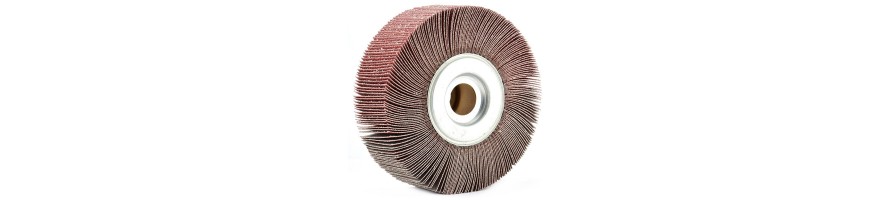 Flap wheel of abrasives and wire