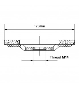 125mm Δίσκος βεντάλια CERAMIC 40 με σπείρωμα Μ14 TJR 1197300