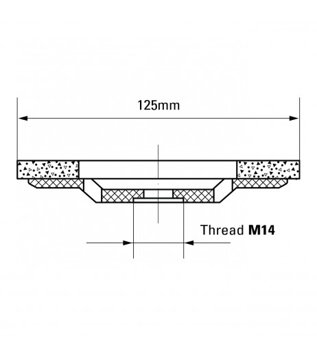 125mm Δίσκος βεντάλια CERAMIC 60 με σπείρωμα Μ14 TJR 1197301