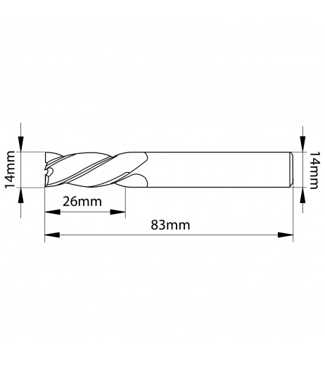 14mm 4πτερο Κονδύλι καρβιδίου με επικάλυψη TiAIN - Speed Cut SARA 2541250140
