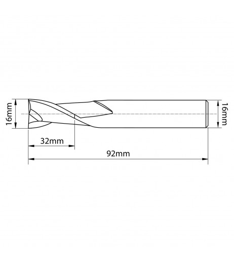 16mm 2πτερο Κονδύλι καρβιδίου για αλουμίνιο TJR 322016000
