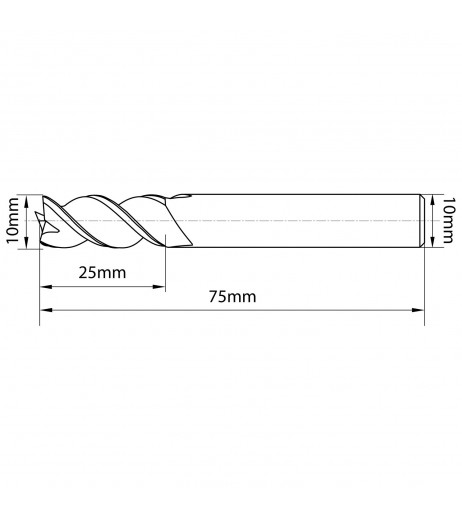 10mm 3πτερο Κονδύλι καρβιδίου για αλουμίνιο TJR 450100000