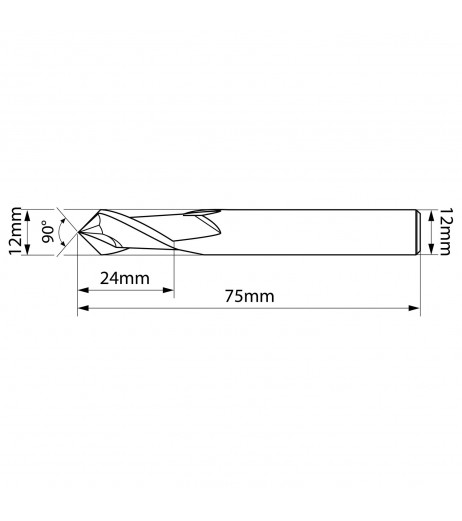 12mm Κονδύλι καρβίδιου "V" CUT 90° με επικάλυψη AITiN X-NaNo TJR 642512024090