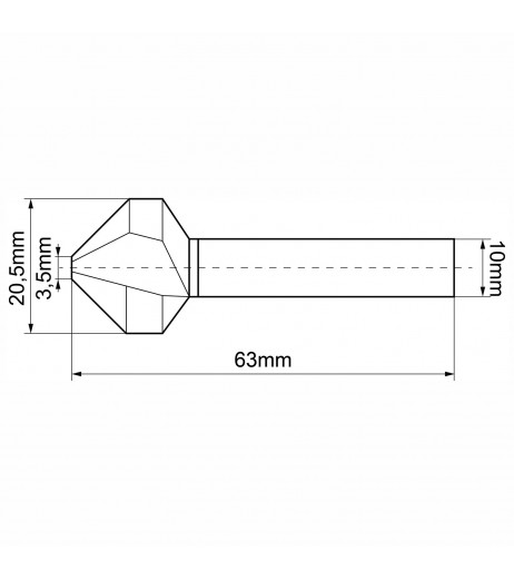 20,5mm Φρέζα HSS 3κοπη 90° με ειδική γεωμετρία και επικάλυψη TiAIN TJR 8103302050