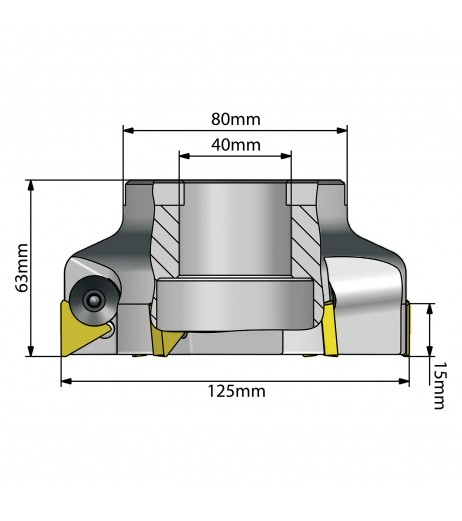 125mm Φρεζοκεφαλή 90° με 40mm τρύπα για πλακίδια TP..2204..